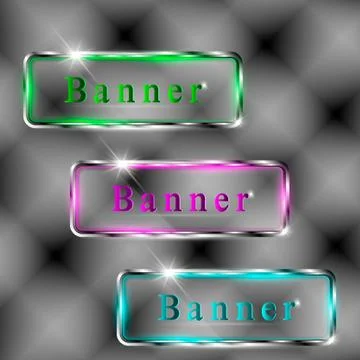 The vector set of transparent banners Stock Illustration