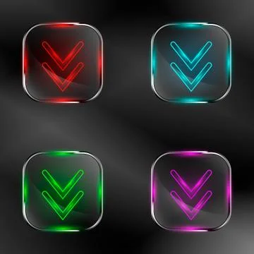 The vector set of transparent buttons Illustrazione stock