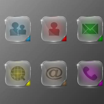 The vector set of transparent icons with different character Stock Illustration