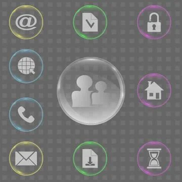 The vector set of transparent icons Illustrazione stock