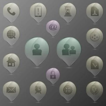 The vector set of transparent map pointers Stock Illustration