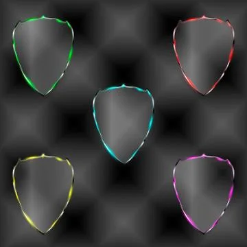 The vector set of transparent shields Stock-Illustration