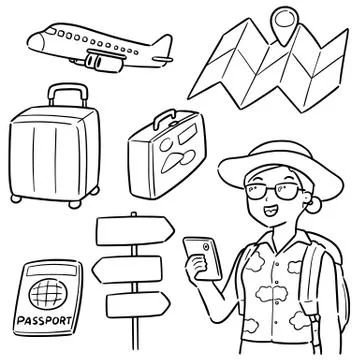 Vector set of traveler Stock Illustration