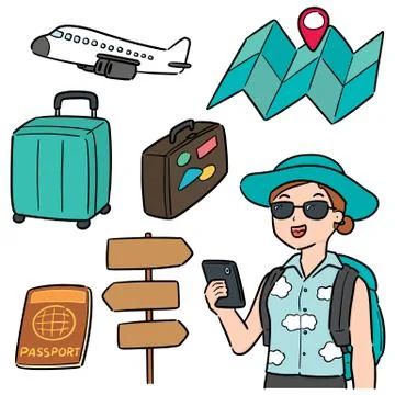 Vector set of traveler Stock Illustration