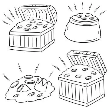 Vector set of treasure Stock Illustration