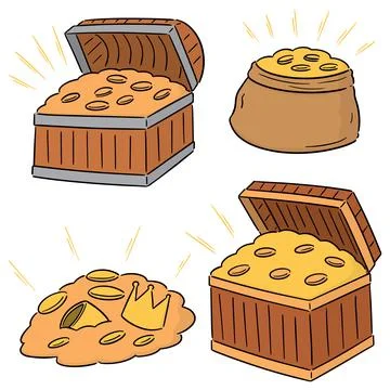 Vector set of treasure Illustrazione stock