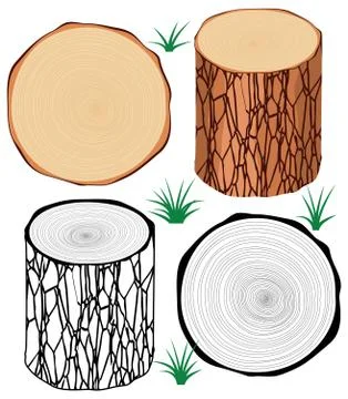 Vector set of tree logs Stock Illustration