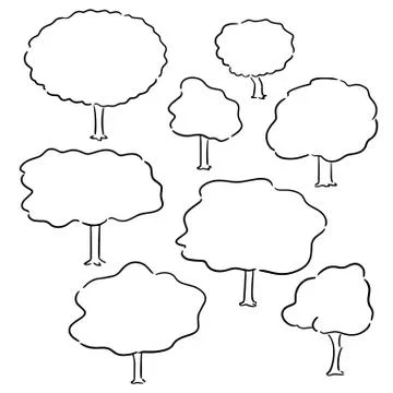 Vector set of trees Illustrazione stock