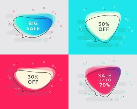Vector set of trendy colorful bubble Stock Illustration
