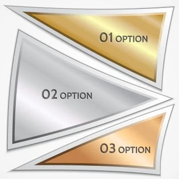 Vector set of triangle banners or menu choices Stock Illustration