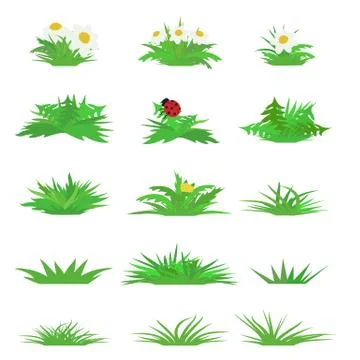Vector set of tufts of grass Stock Illustration