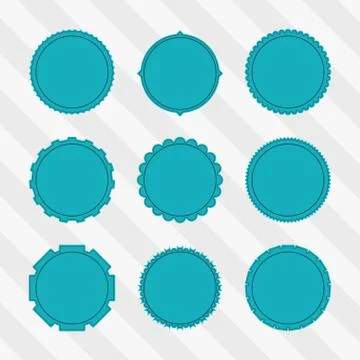 Vector set of turquoise vintage labels. Stock Illustration