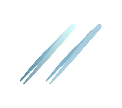 Vector set of tweezers in gradient and flat styles. Illustrazione stock