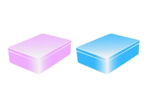 Vector set of two colorful metal boxes Illustrazione stock
