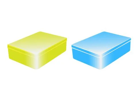 Vector set of two colorful metal boxes Illustrazione stock