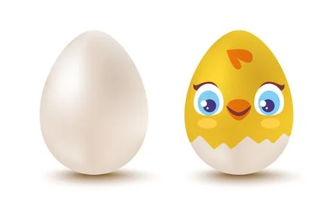Vector set of two eggs such as chick. Farm Bird eggs for Easter. Illustrazione stock
