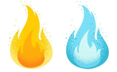 Vector set two icons of fire Illustrazione stock