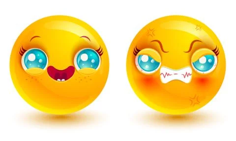 Vector set two smiles. Stock Illustration