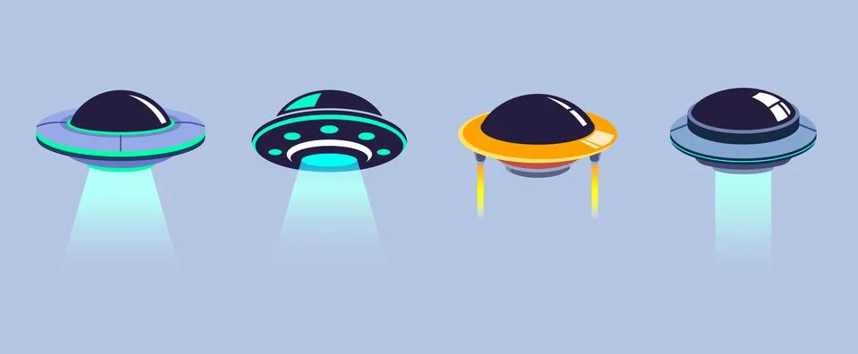Vector set ufo Stock Illustration