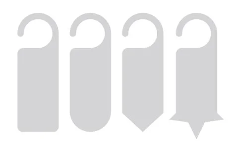 Vector Set of unique door hangers isolated on white background. Door hanger Stock Illustration