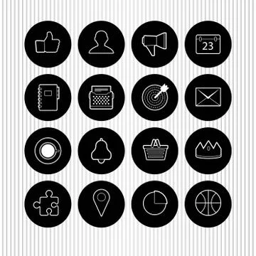 Vector set of universal icons Stock Illustration