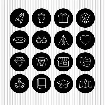Vector set of universal icons Stock Illustration