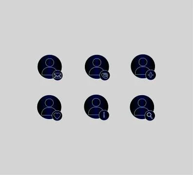 Vector Set Users Gradient Design Stock Illustration