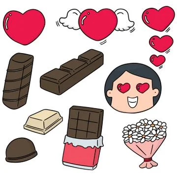 Vector set of valentine day Stock Illustration