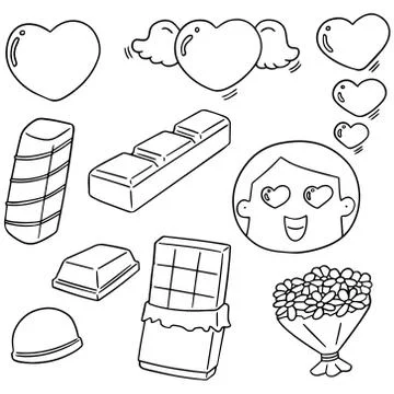 Vector set of valentine day Stock Illustration