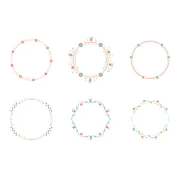 Vector set of various circular frames Illustrazione stock