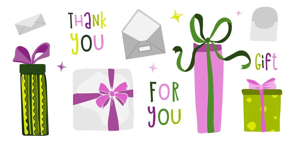 Vector set of various gift boxes. easily editable. Flat design. Stock Illustration