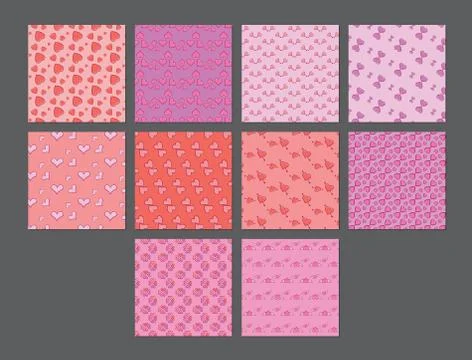 Vector set for various heart shape patterns Stock Illustration