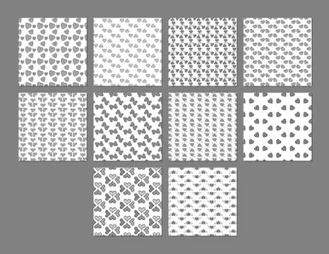 Vector set for various heart shape patterns Stock Illustration