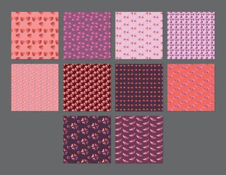 Vector set for various heart shape patterns Illustrazione stock