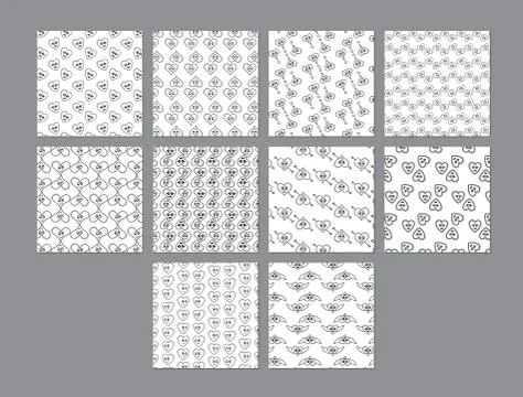 Vector set for various heart shape patterns Stockillustratie