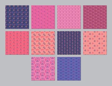 Vector set for various heart shape patterns Stock Illustration