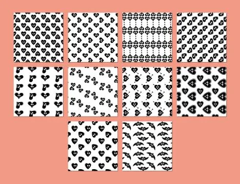 Vector set for various heart shape patterns Stock Illustration