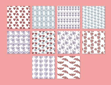 Vector set for various heart shape patterns Stockillustratie