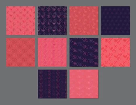 Vector set for various heart shape patterns Stock Illustration