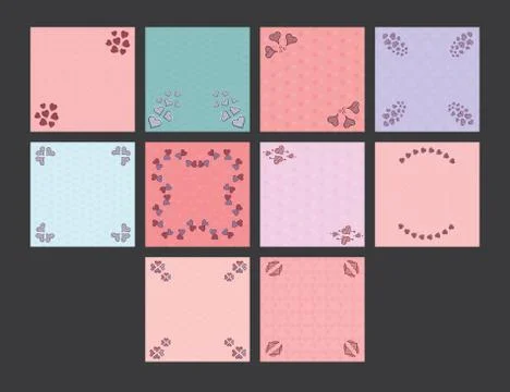 Vector set for various heart shape patterns Stock Illustration