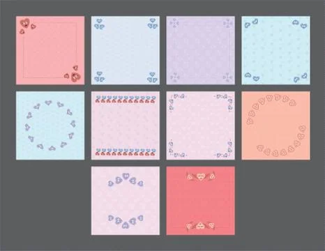 Vector set for various heart shape patterns Stock Illustration