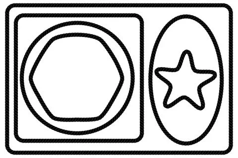 Vector Set Various Shape, Frame from Black rope for Your Element Design 스톡 일러스트