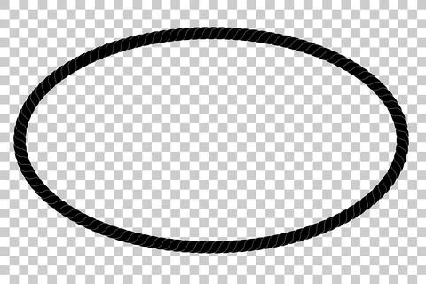 Vector Set Various Shape, Oval Frame from Black rope for Your Element Design 스톡 일러스트