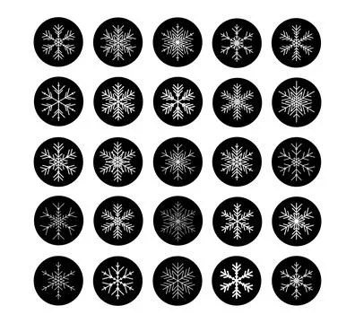 Vector set of various snowflakes icons. illustration for web Stock Illustration