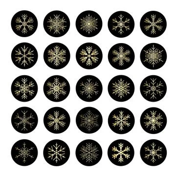 Vector set of various snowflakes icons. illustration for web Stock Illustration