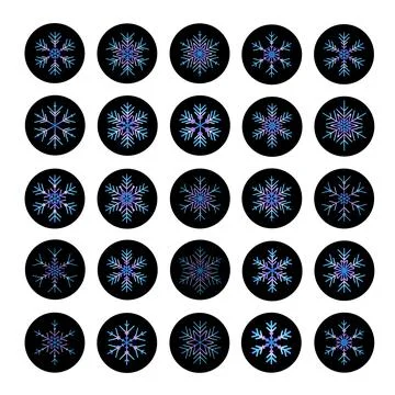 Vector set of various snowflakes icons. illustration for web Stock Illustration