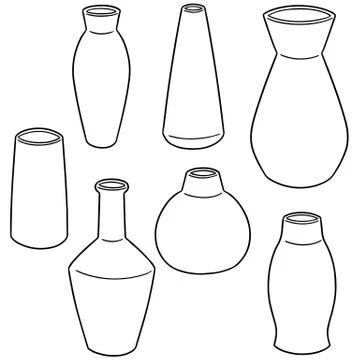Vector set of vase Stock Illustration