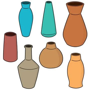 Vector set of vase Stock Illustration