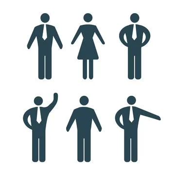 Vector set of vector icons of people. Stock Illustration