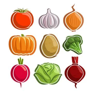 Vector Set of Vegetables Stock Illustration
